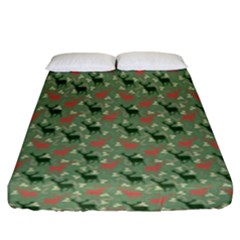 Deer Retro Pattern Fitted Sheet (king Size)