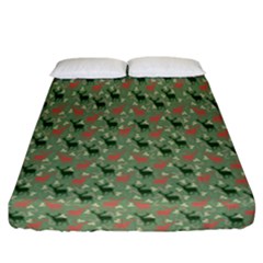 Deer Retro Pattern Fitted Sheet (california King Size)