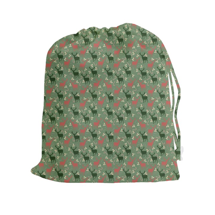 Deer Retro Pattern Drawstring Pouch (2XL)