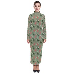 Deer Retro Pattern Turtleneck Maxi Dress by HermanTelo