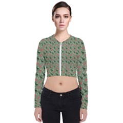 Deer Retro Pattern Long Sleeve Zip Up Bomber Jacket