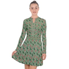 Deer Retro Pattern Long Sleeve Panel Dress