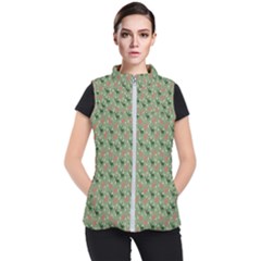 Deer Retro Pattern Women s Puffer Vest