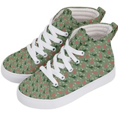 Deer Retro Pattern Kids  Hi-top Skate Sneakers