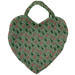 Deer Retro Pattern Giant Heart Shaped Tote