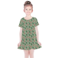 Deer Retro Pattern Kids  Simple Cotton Dress by HermanTelo