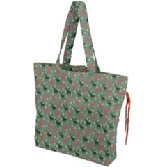 Deer Retro Pattern Drawstring Tote Bag