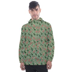 Deer Retro Pattern Men s Front Pocket Pullover Windbreaker