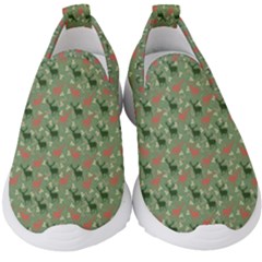 Deer Retro Pattern Kids  Slip On Sneakers