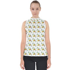 Background Cactus Mock Neck Shell Top by Mariart