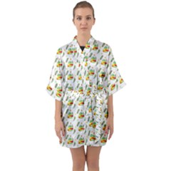 Background Cactus Half Sleeve Satin Kimono  by Mariart