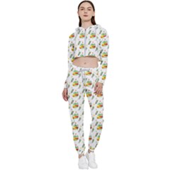 Background Cactus Cropped Zip Up Lounge Set by Mariart