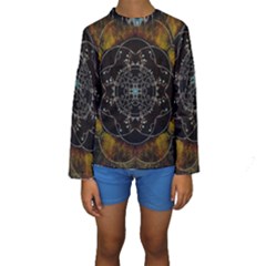 Mandala - 0005 - The Pressing Kids  Long Sleeve Swimwear by WetdryvacsLair