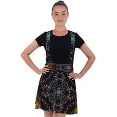 Mandala - 0005 - The Pressing Velvet Suspender Skater Skirt by WetdryvacsLair