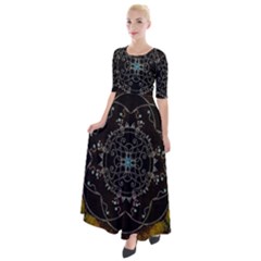 Mandala - 0005 - The Pressing Half Sleeves Maxi Dress by WetdryvacsLair