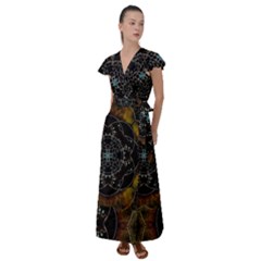 Mandala - 0005 - The Pressing Flutter Sleeve Maxi Dress by WetdryvacsLair