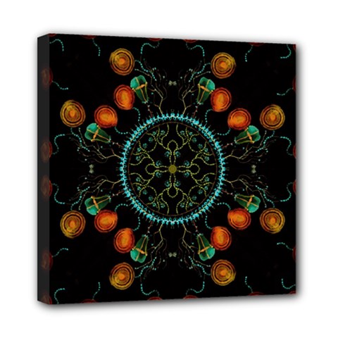 Mandala - 0006 - Floating Free Mini Canvas 8  X 8  (stretched) by WetdryvacsLair