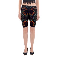 Mandala - 0006 - Floating Free Yoga Cropped Leggings by WetdryvacsLair