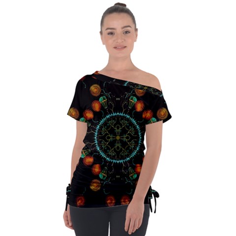 Mandala - 0006 - Floating Free Off Shoulder Tie-up Tee by WetdryvacsLair