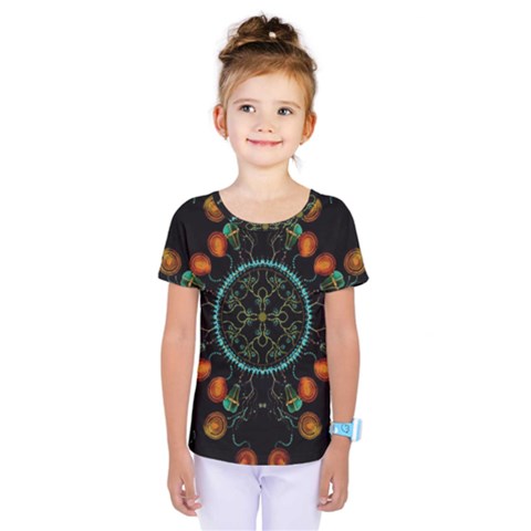 Mandala - 0006 - Floating Free Kids  One Piece Tee by WetdryvacsLair