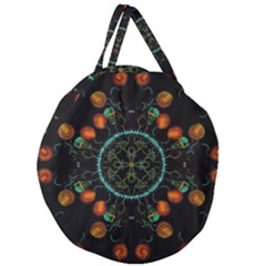 Mandala - 0006 - Floating Free Giant Round Zipper Tote by WetdryvacsLair