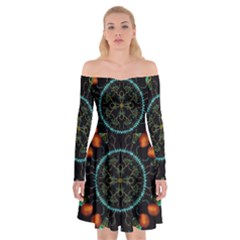 Mandala - 0006 - Floating Free Off Shoulder Skater Dress by WetdryvacsLair