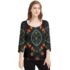 Mandala - 0006 - Floating Free Chiffon Quarter Sleeve Blouse by WetdryvacsLair