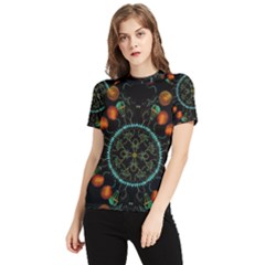 Mandala - 0006 - Floating Free Women s Short Sleeve Rash Guard by WetdryvacsLair