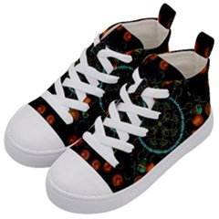 Mandala - 0006 - Floating Free Kids  Mid-top Canvas Sneakers by WetdryvacsLair