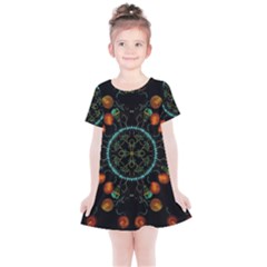 Mandala - 0006 - Floating Free Kids  Simple Cotton Dress by WetdryvacsLair