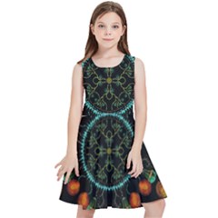 Mandala - 0006 - Floating Free Kids  Skater Dress by WetdryvacsLair