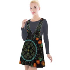 Mandala - 0006 - Floating Free Plunge Pinafore Velour Dress by WetdryvacsLair