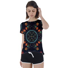 Mandala - 0006 - Floating Free Short Sleeve Foldover Tee by WetdryvacsLair