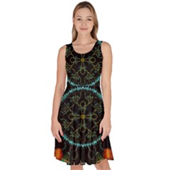 Mandala - 0006 - Floating Free Knee Length Skater Dress With Pockets by WetdryvacsLair