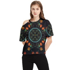 Mandala - 0006 - Floating Free One Shoulder Cut Out Tee by WetdryvacsLair