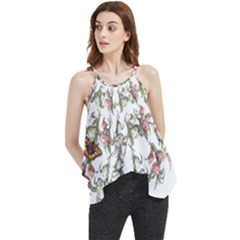 Lady Of The Flowers - By Larenard Flowy Camisole Tank Top by LaRenard