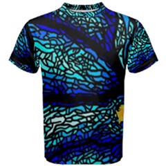 Sea-fans-diving-coral-stained-glass Men s Cotton Tee by Sapixe