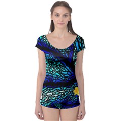 Sea-fans-diving-coral-stained-glass Boyleg Leotard 