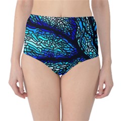 Sea-fans-diving-coral-stained-glass Classic High-waist Bikini Bottoms by Sapixe