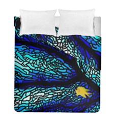 Sea-fans-diving-coral-stained-glass Duvet Cover Double Side (full/ Double Size)