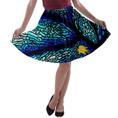 Sea-fans-diving-coral-stained-glass A-line Skater Skirt by Sapixe