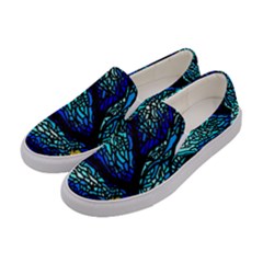 Sea-fans-diving-coral-stained-glass Women s Canvas Slip Ons by Sapixe