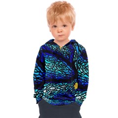 Sea-fans-diving-coral-stained-glass Kids  Overhead Hoodie by Sapixe