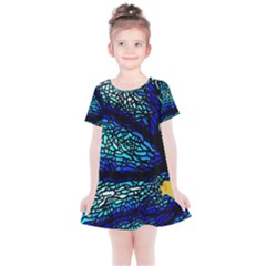 Sea-fans-diving-coral-stained-glass Kids  Simple Cotton Dress