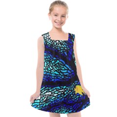 Sea-fans-diving-coral-stained-glass Kids  Cross Back Dress by Sapixe