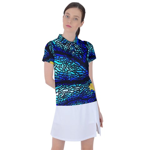 Sea-fans-diving-coral-stained-glass Women s Polo Tee by Sapixe