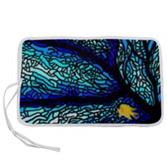 Sea-fans-diving-coral-stained-glass Pen Storage Case (m) by Sapixe