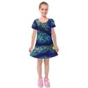 Sea-fans-diving-coral-stained-glass Kids  Short Sleeve Velvet Dress View1