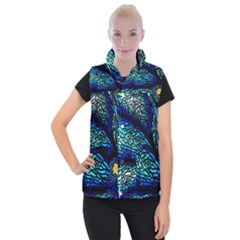 Sea-fans-diving-coral-stained-glass Women s Button Up Vest