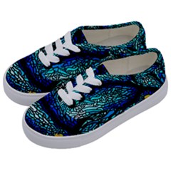 Sea-fans-diving-coral-stained-glass Kids  Classic Low Top Sneakers by Sapixe